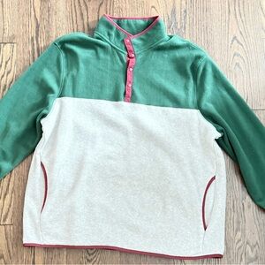 George Green and Cream Quarter-Zip Fleece Sweater